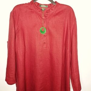 Lauren Ralph Lauren Career Core 100% linen tunic size 2x.